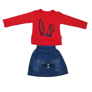 ست تیشرت و دامن دخترانه مدل خرگوشی