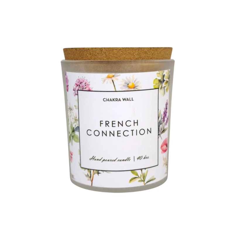 شمع دست‌ساز معطر چاکراوال مدل french connection با رایحه آناناس زمان اتمام 40 ساعت