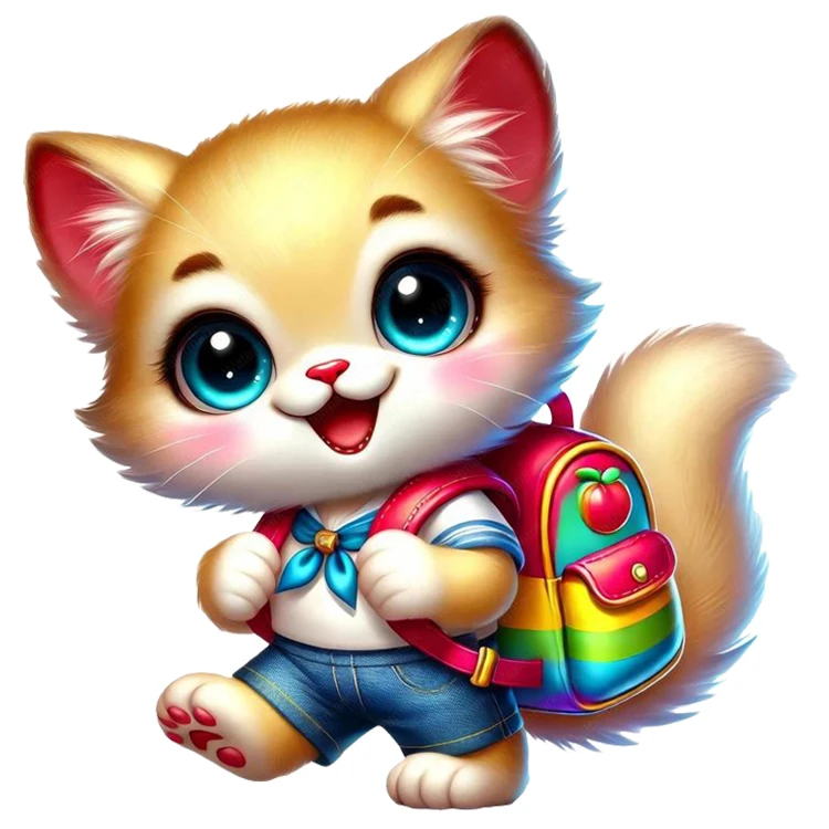 استیکر پارچه و لباس پاد آفرین مدل گربه به مدرسه می رود کد DKST348