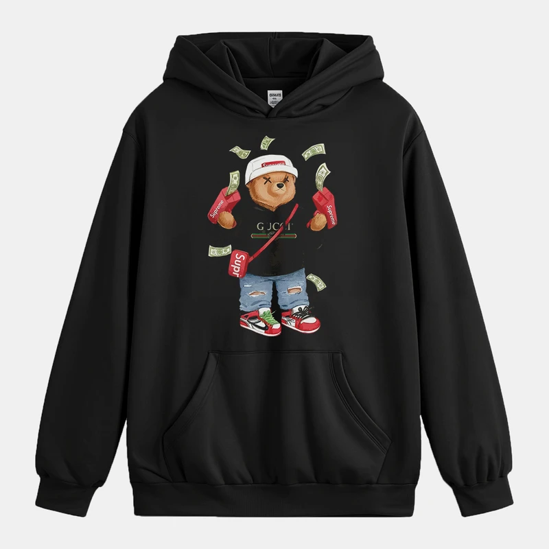 هودی مردانه باهرپوش شرق مدل خرس تدی پولدار mo100