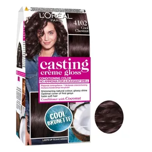 کیت رنگ مو لورآل مدل casting creme gloss شماره 4102 حجم 48 میلی لیتر رنگ شاه بلوطی ملایم