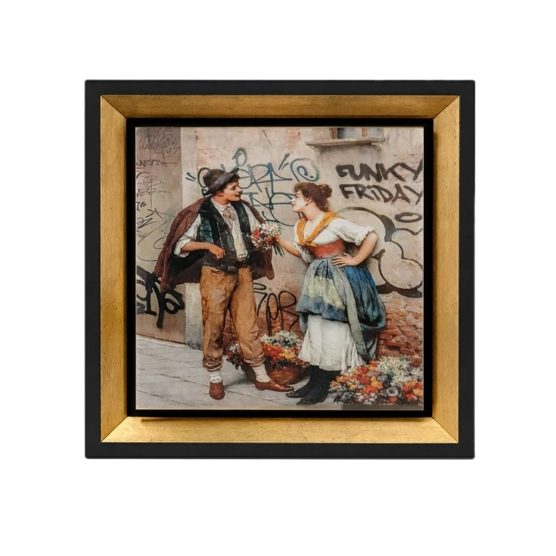 تابلو طرح زن و مرد فریم مشکی