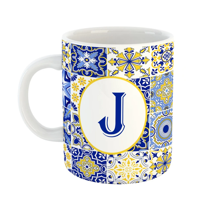 ماگ پادآفرین مدل فانتزی طرح حرف J کد 32