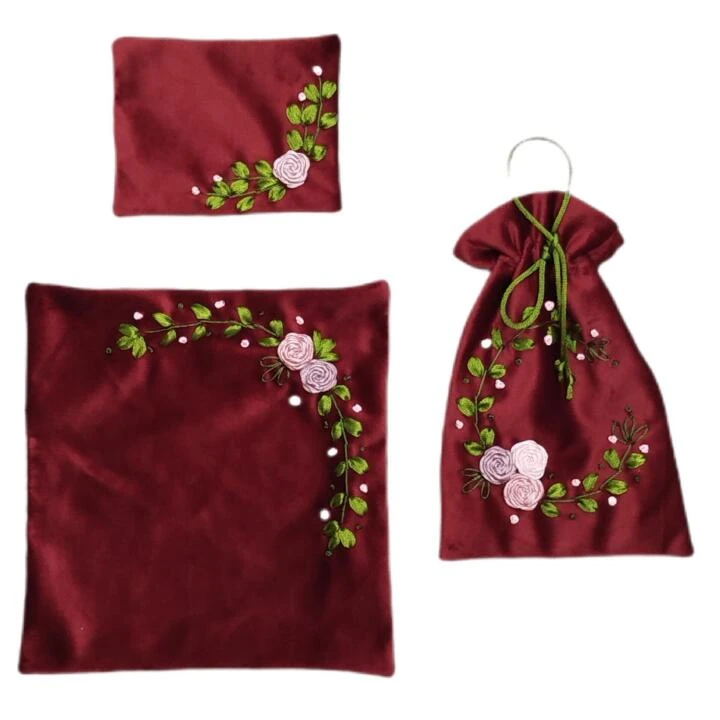 جانماز مدل روبان طرح کیسه ای مجموعه 3 عددی 