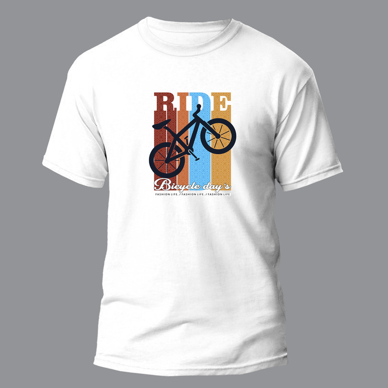 تی شرت آستین کوتاه مردانه مدل دوچرخه کد 064