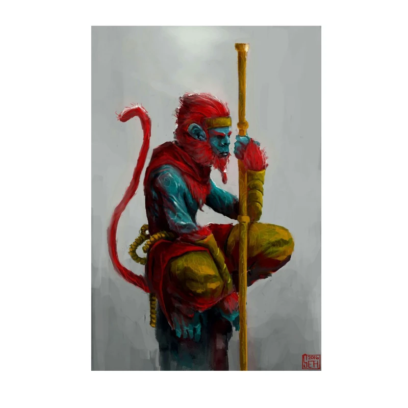 استیکر لپ تاپ و موبایل مدل بازی طزح افسانه سیاه ووکونگ Black Myth Wukong کد 3755