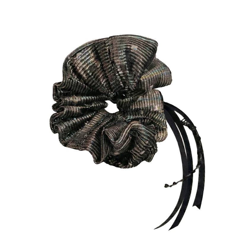 کش اسکرانچی مو زنانه مدل دنباله‌دار لمه هولوگرامی