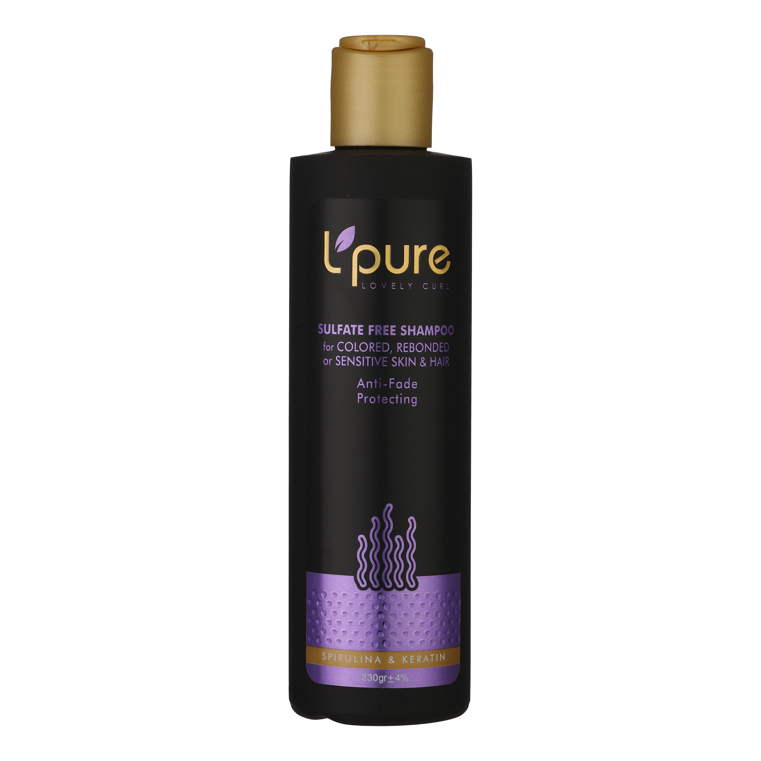 شامپو مو لپیور مدل جلبک اسپیرولینا و کراتین حجم 230 میلی لیتر