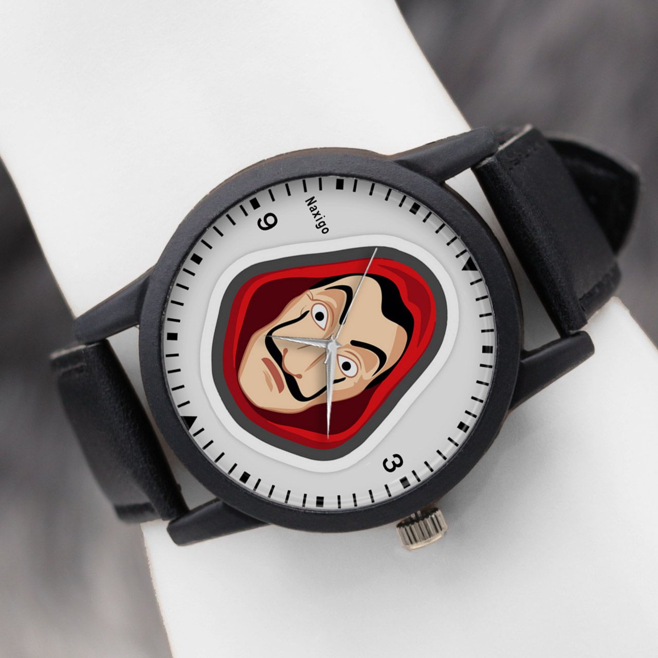 ساعت مچی عقربه ای ناکسیگو طرح Money Heist کد LF4210 -  - 5