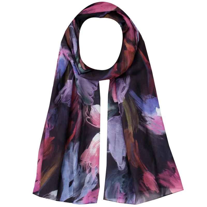 شال زنانه مدل نخی بهاری طرح عیدانه آبرنگی کد 2528