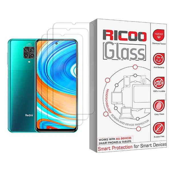 محافظ صفحه نمایش ریکو مدل Glass MIX003 مناسب برای گوشی موبایل شیائومی Redmi Note 9 Pro بسته سه عددی