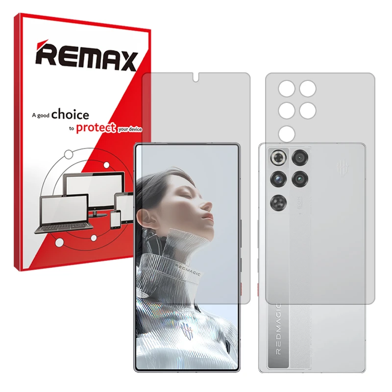 محافظ صفحه نمایش شفاف ریمکس مدل هیدروژلی مناسب برای گوشی موبایل زد تی ای nubia RedMagic 11 Pro (China) به همراه محافظ پشت گوشی