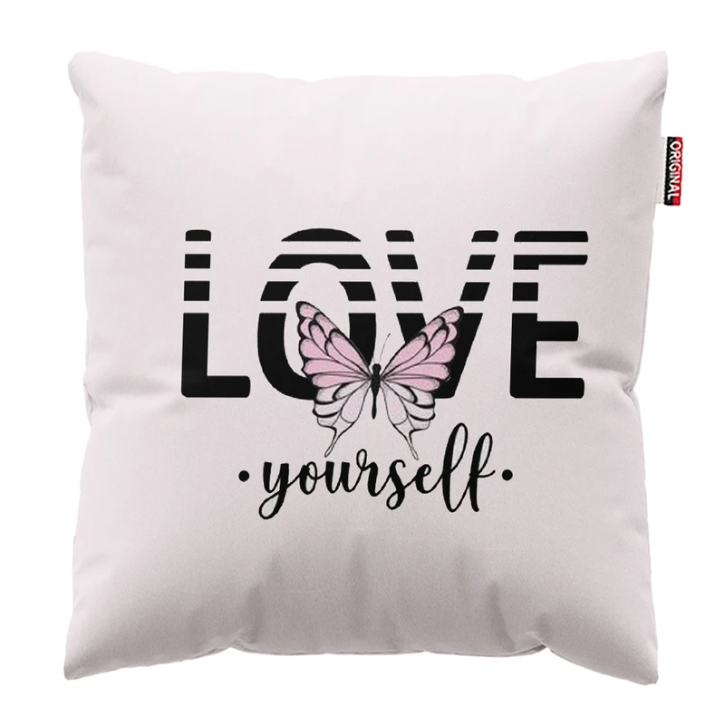 کوسن پاد آفرین مدل عاشق خودت باش سایز 30*30 سانتی متر