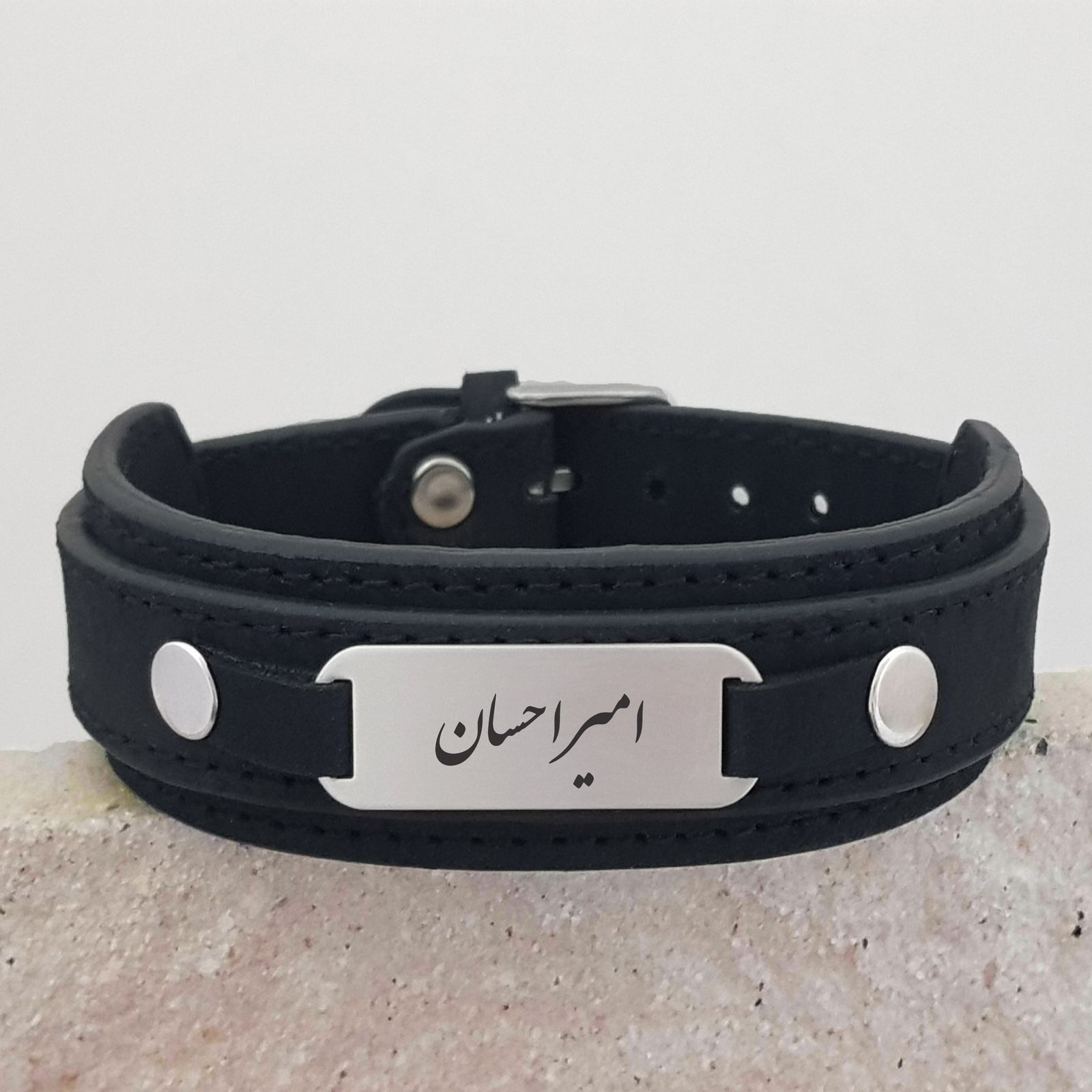 دستبند نقره مردانه ترمه ۱ مدل امیر احسان کد Dcsf0245 -  - 2