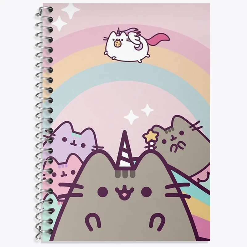 دفتر زبان 50 برگ خندالو مدل دو خط طرح پوشین گربه بامزه کد N2048