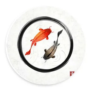   دیوارکوب طرح  نقاشی ژاپنی دو ماهی مدل wtb839