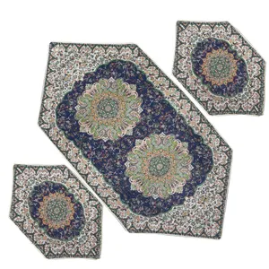 ست سه تکه رومیزی ترمه مدل ترنج کد SRM3-3