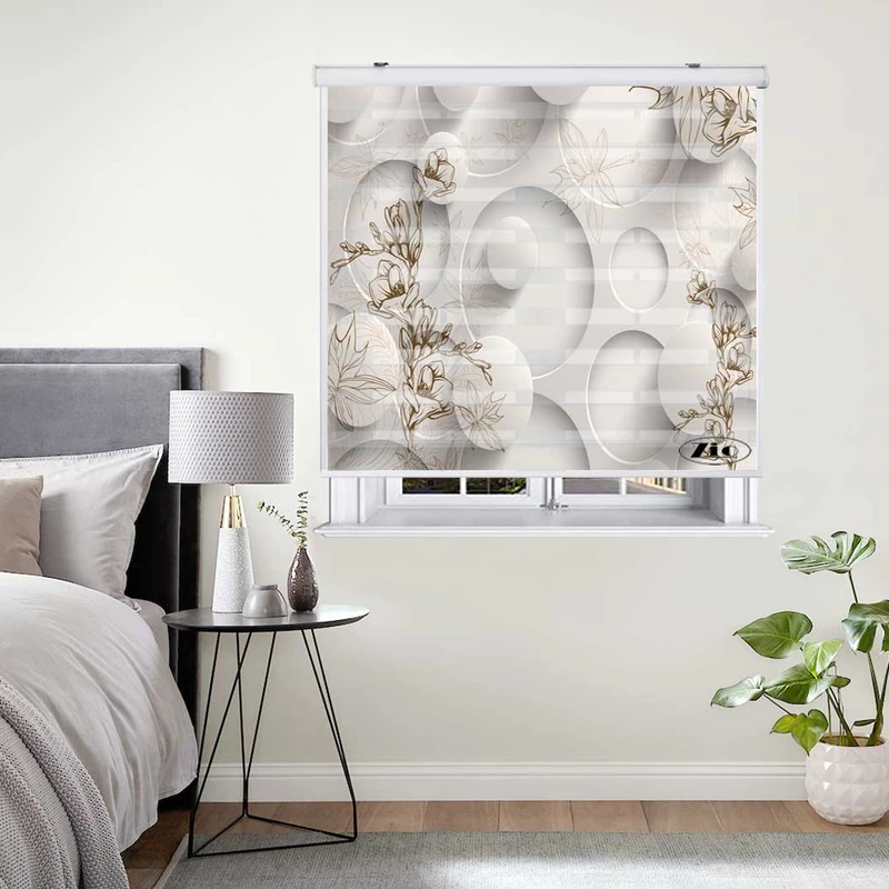 پرده زبرا زیو کد 3D1442 سایز 150x150 سانتی متر