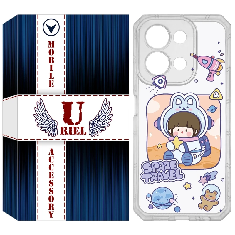 کاور یوریل مدل Clear کد 9 طرح دختر فضانورد مناسب برای گوشی موبایل شیائومی Redmi 15C 4G