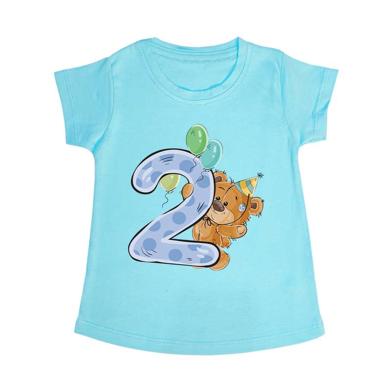 تی شرت آستین کوتاه دخترانه مدل خرس تولد 2BL