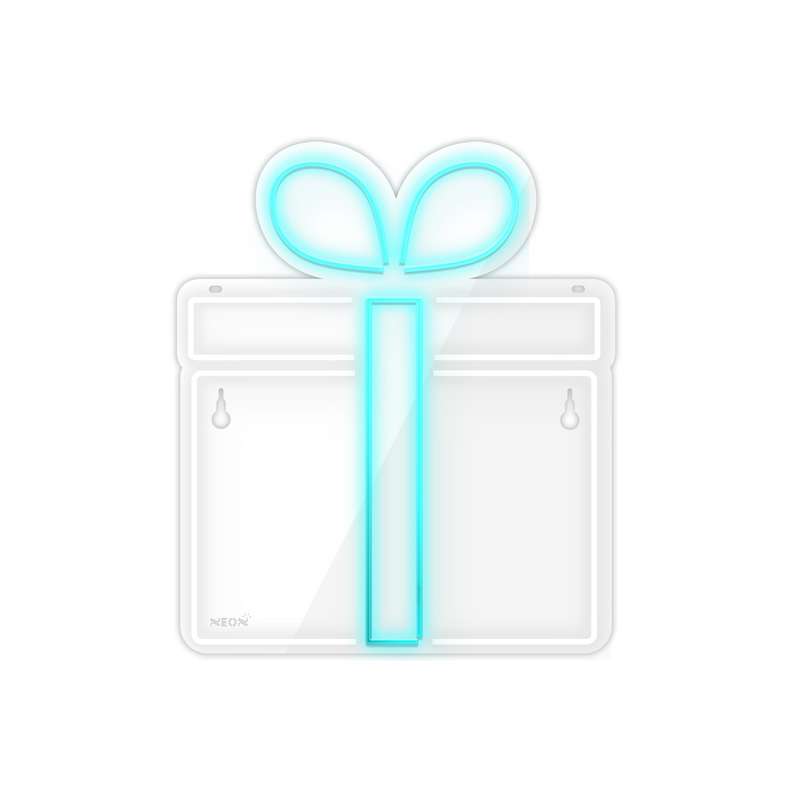 چراغ دیواری نئون دیزاین طرح Gift-Box_TBL