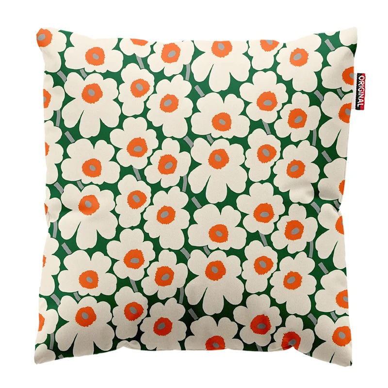 کوسن پاد آفرین مدل مینیمال طرح گل و برگ کد PK303220 سایز 30*30 سانتی متر