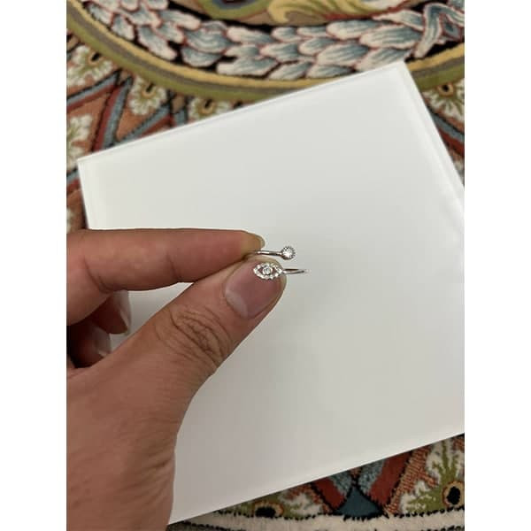 انگشتر نقره زنانه مدل چشم و نگین کد 475639