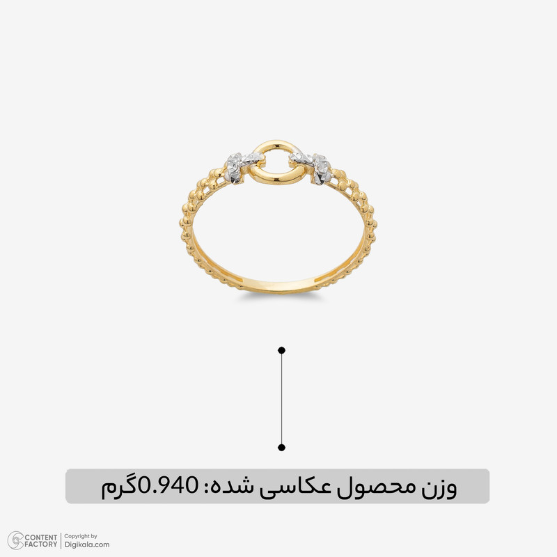 انگشتر طلا  18 عیار زنانه گالری طلا و جواهر هانی مدل 70432  - 6