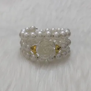 دستبند دخترانه مدل فنری طرح مروارید کد mor112