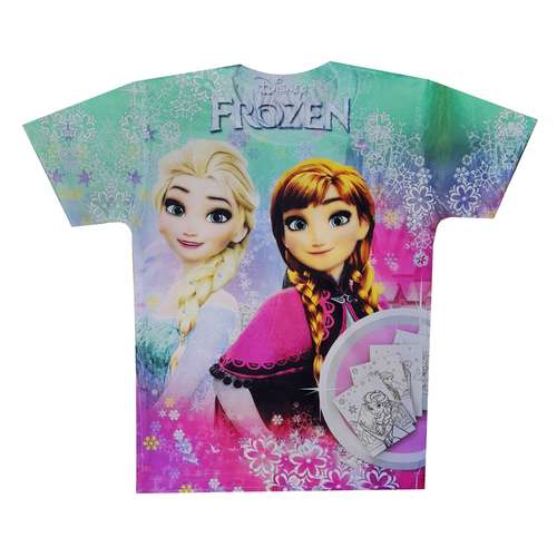 تی شرت دخترانه مدل السا و آنا کد X110