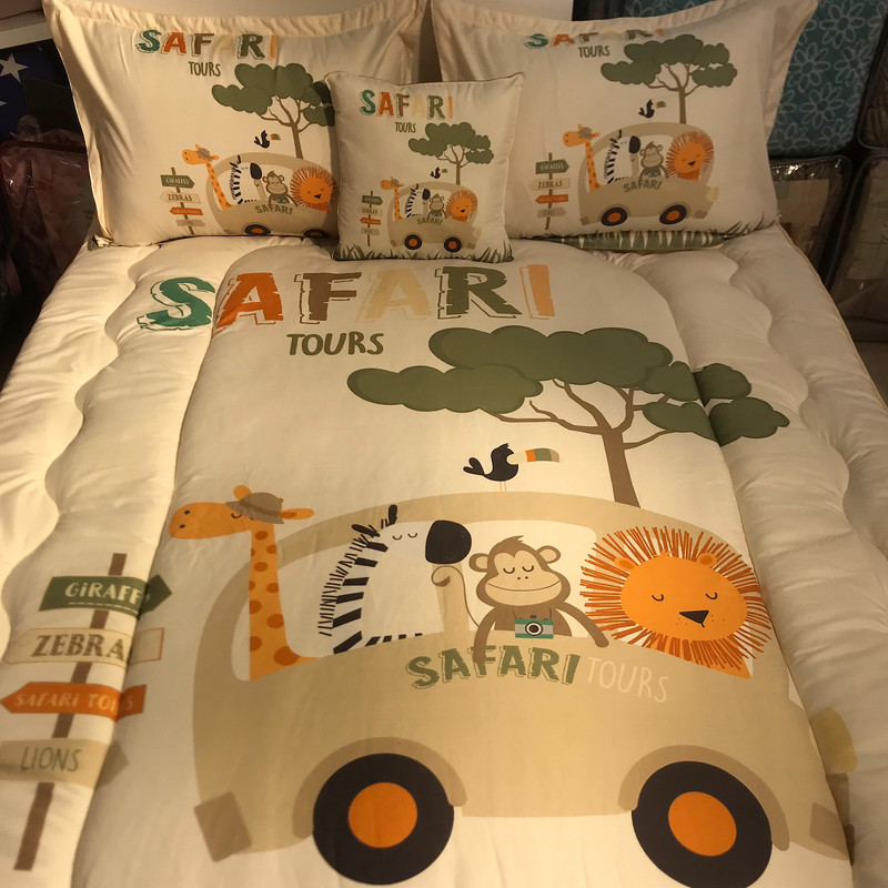 سرویس خواب مدل حیوانات بازیگوش کد SAFARI یک نفره 5 تکه