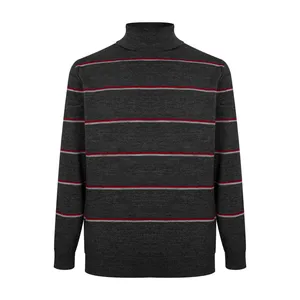 پلیور یقه اسکی مردانه مدل خط دار 00