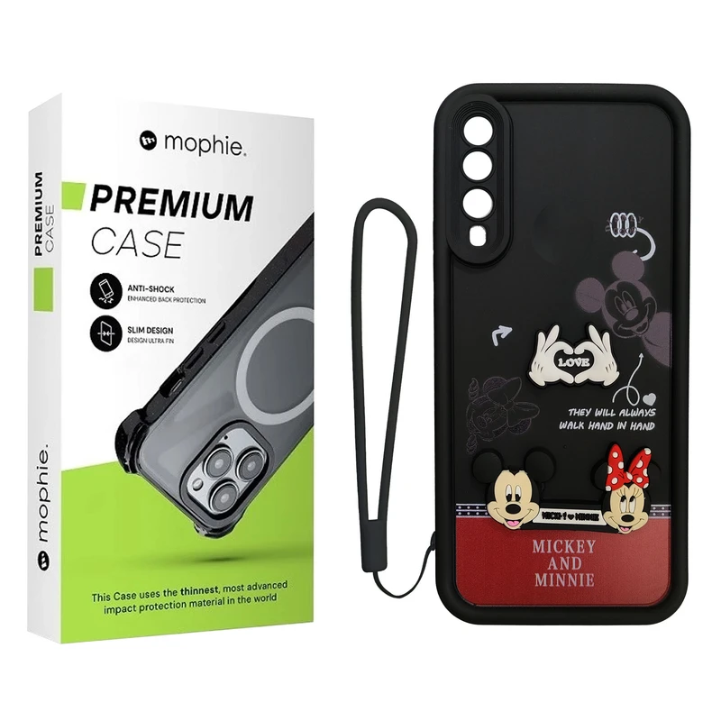 کاور موفی مدل Silicone Puffer Minni Mouse Strap مناسب برای گوشی موبایل سامسونگ Galaxy A50S / A30S به همراه بندآویز