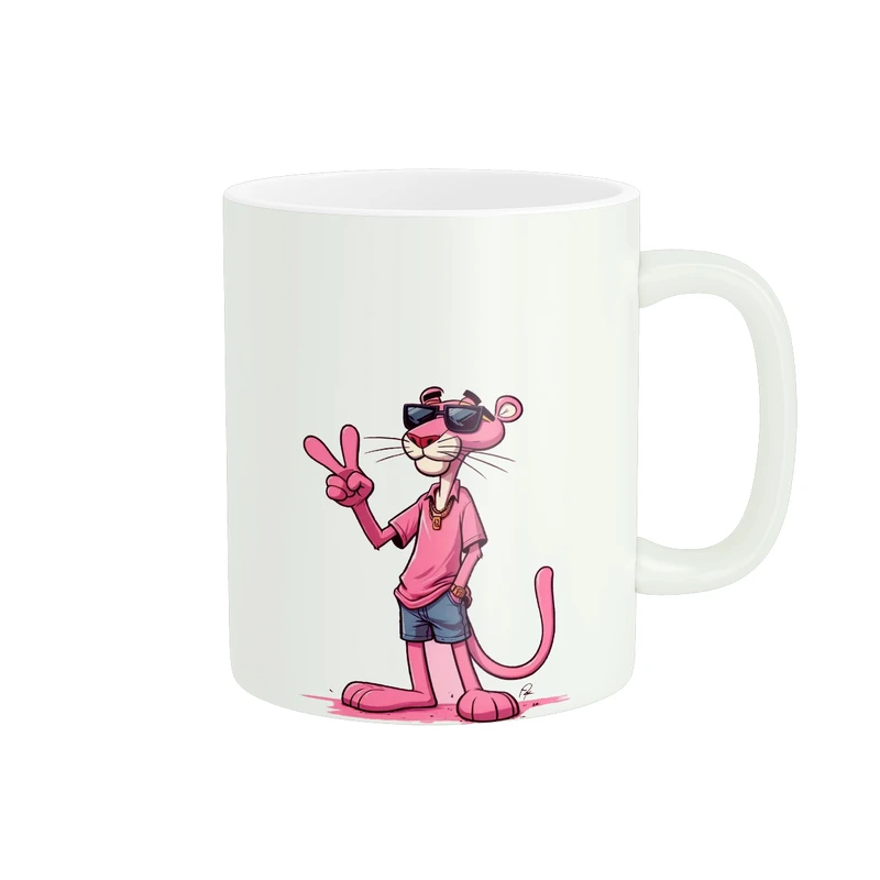 ماگ پاد آفرین طرح پلنگ صورتی کد 1688