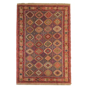 گلیم دستباف دو متری طرح سوزنی کد 626