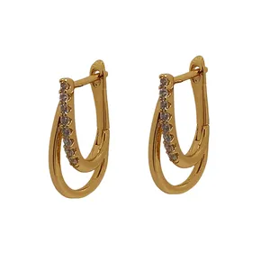 گوشواره زنانه ژوپینگ مدل نگینی کد NN 02