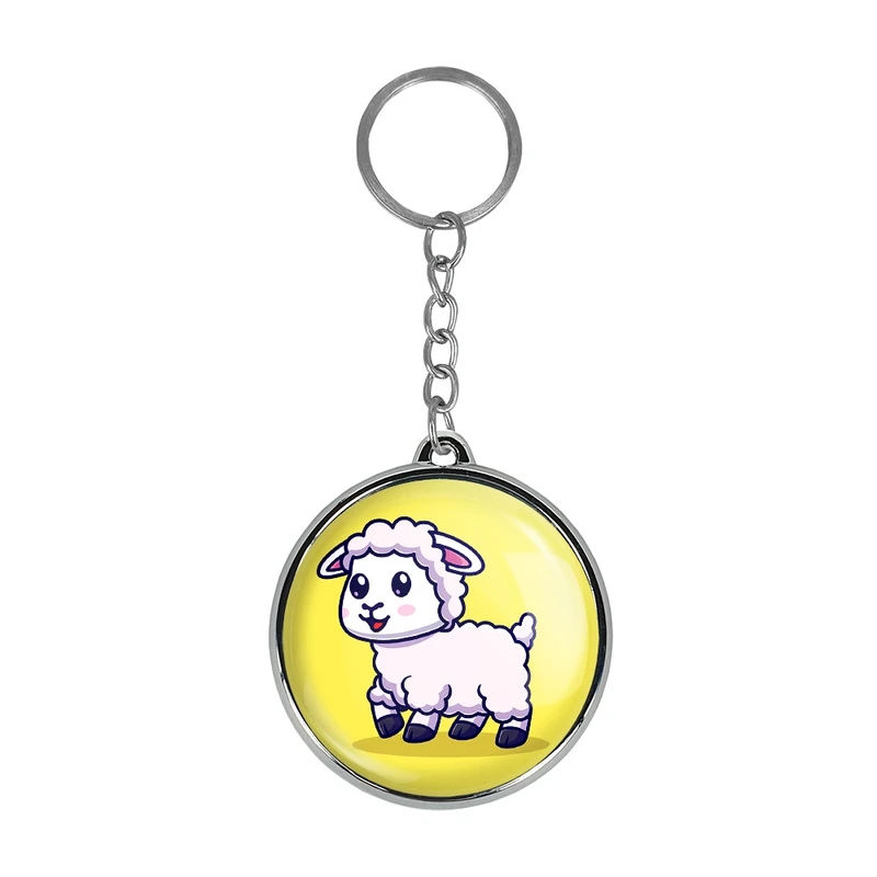 جاکلیدی خندالو طرح حیوانات بامزه گوسفند مدل دوطرفه کد 2965429643