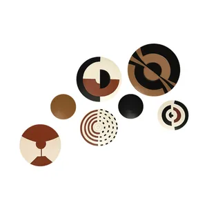 بشقاب دیوارکوب سفالی طرح مدرن کد 68 مجموعه 7 عددی