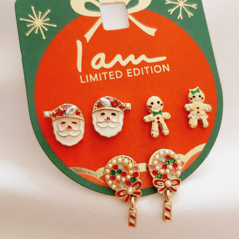 گوشواره دخترانه آی ام مدل E2528 بسته 3 عددی