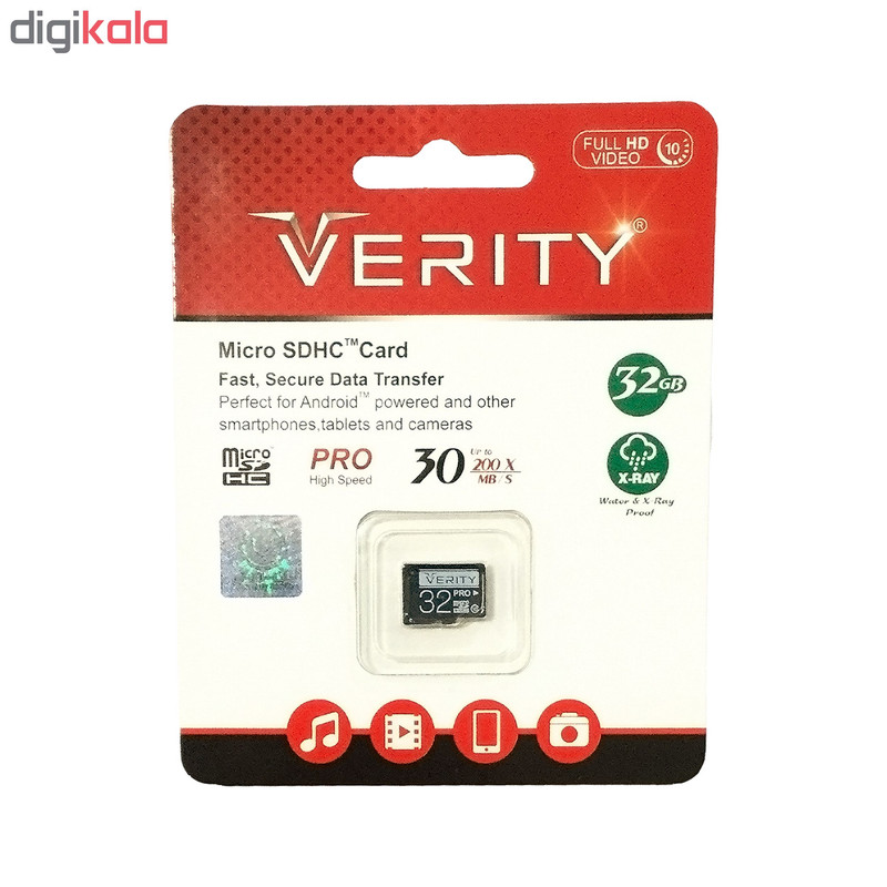 کارت حافظه microSDHC وریتی مدل Pro کلاس 10 استاندارد UHS-I سرعت 30MBps ظرفیت 32 گیگابایت