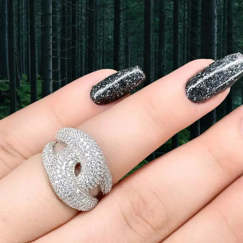 انگشتر نقره زنانه مدل پاپیون 0104