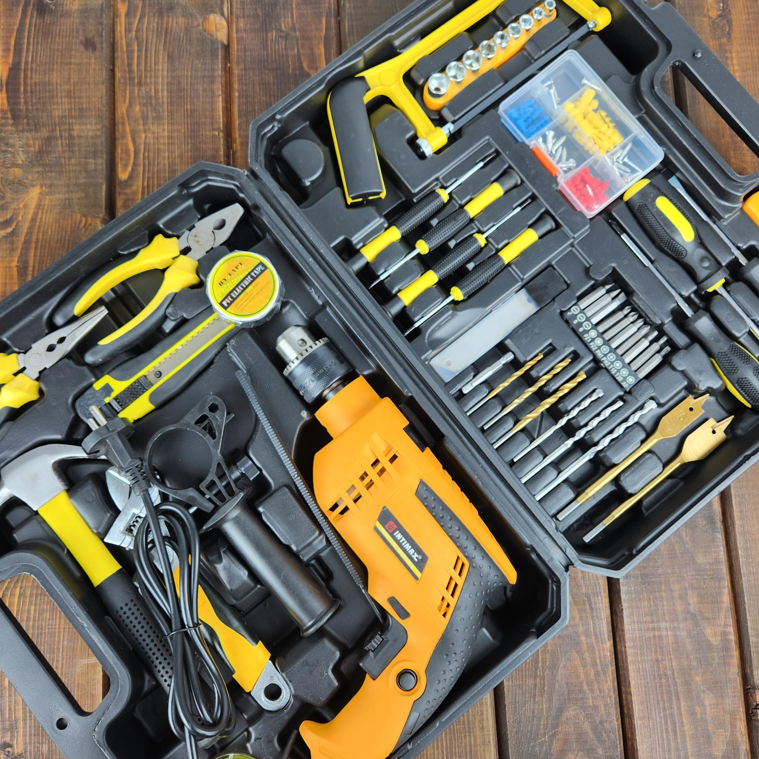 دریل چکشی صنعتی اینتیمکث مدل 0902 مجموعه 100 عددی