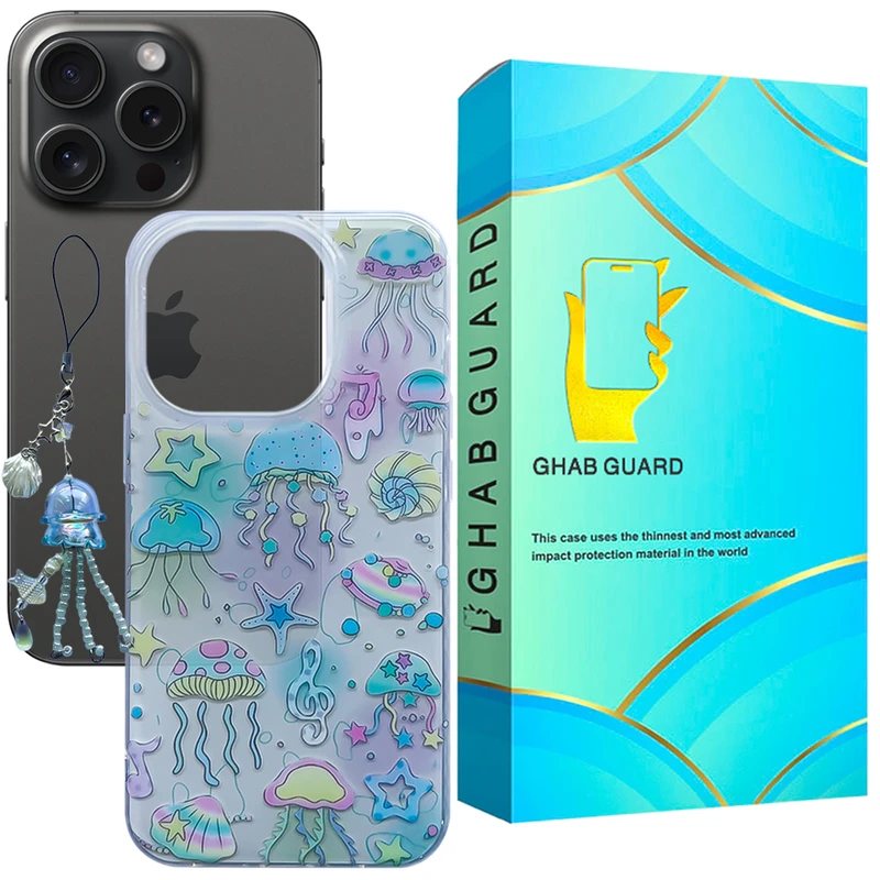کاور قاب گارد مدل MERMAID مناسب برای گوشی موبایل اپل iPhone 15 Pro به همراه بند آویز
