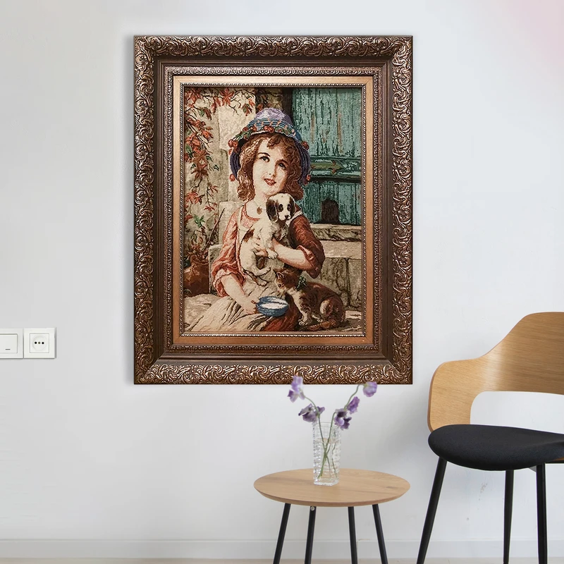 تابلوفرش دستبافت طرح دختربچه مدل NKP.T 1/39