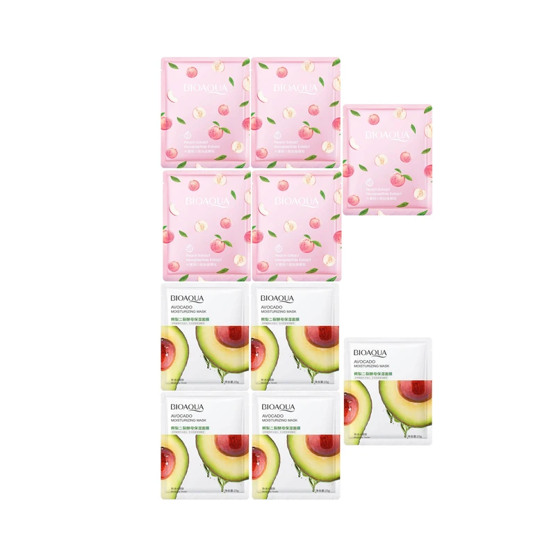 ماسک صورت بایو آکوا کد 10 وزن 25 گرم مجموعه 10 عددی 