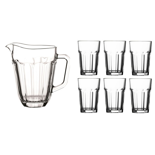 سرویس پارچ و لیوان 7 پارچه ساغر شاپ مدل کازابلانکا