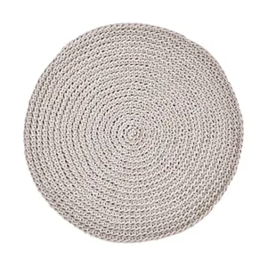 زیربشقابی و زیرقابلمه ای یانا مدل مکرومه گرد کرم بژ