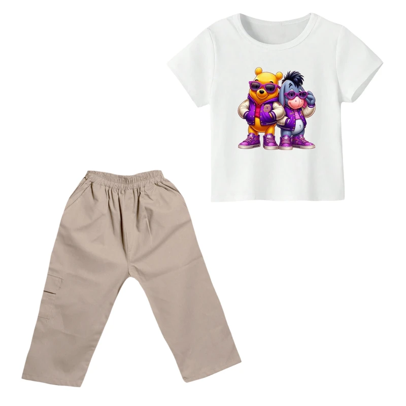 ست تی شرت و شلوارک پسرانه مدل پو کد ۴۵