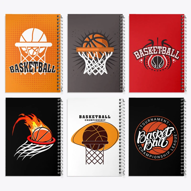 دفتر نقاشی 50 برگ خندالو طرح بسکتبال (Basketball) کد 381 مجموعه 6 عددی