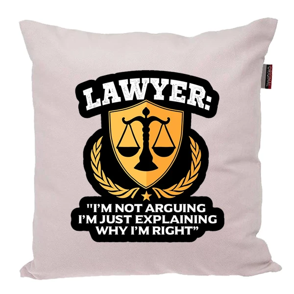 کوسن پاد آفرین مدل وکیل دانشجو حقوق وکالت کد PK301576 سایز 30*30 سانتی متر